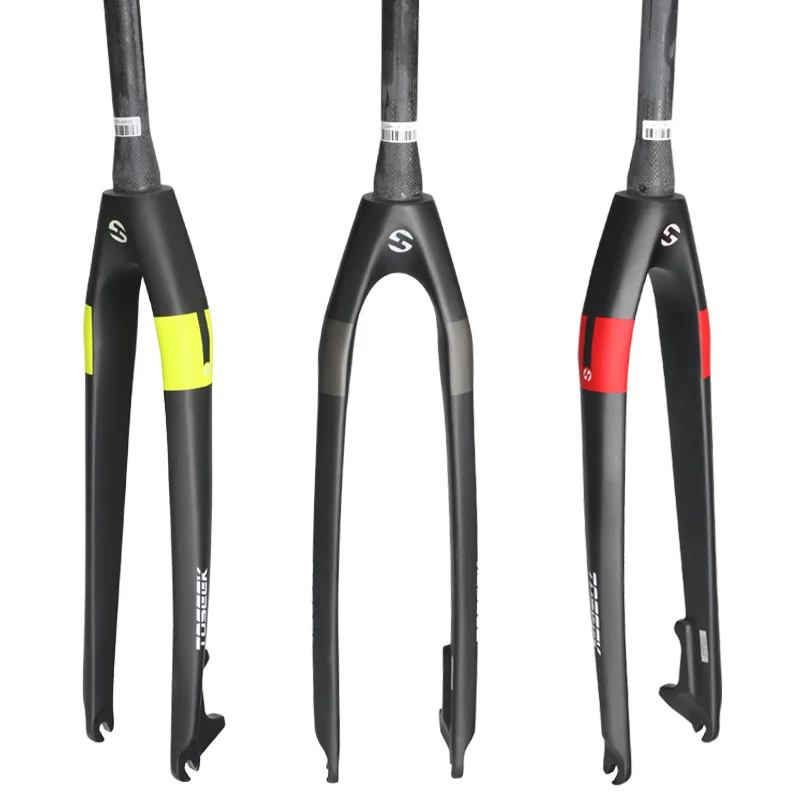 TOSEEK Full Carbon Fiber Mountain Bike Fork Hard Fork Fit Disc Brake Matte 1-1/8 28.6mm Fork bicicleta 26ER 27.5ER 29ER