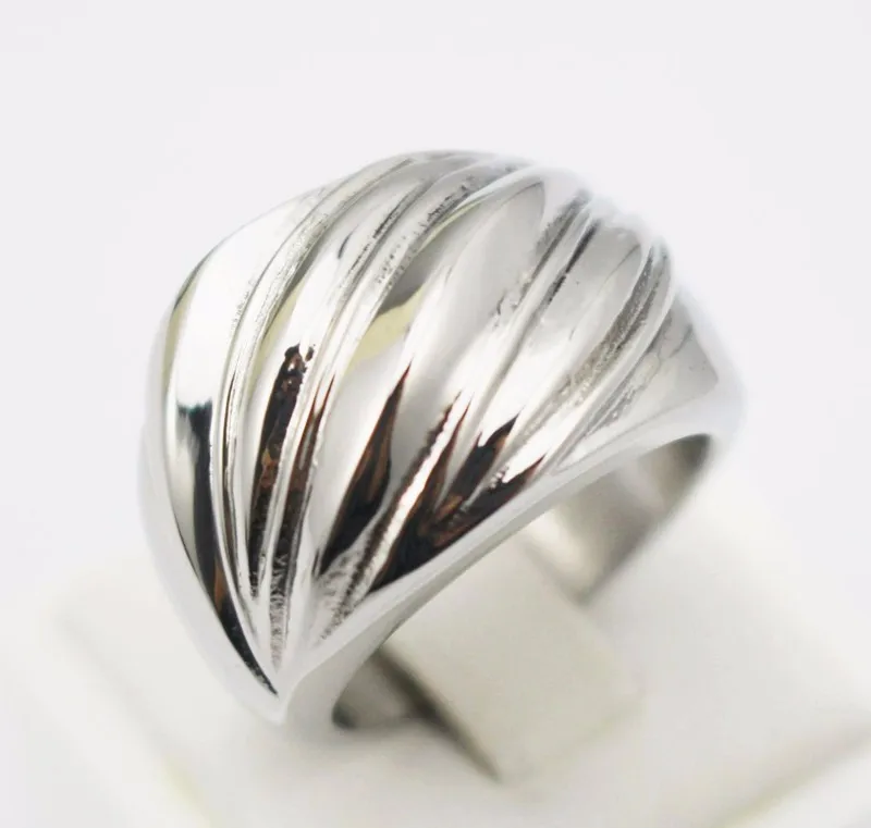 Титан стали серебряные кольца для большого пальца настройки для Дамская мода несколько Кольцевой линии Для женщин и Для мужчин подарок Серебряные ювелирные изделия палец Кольца
