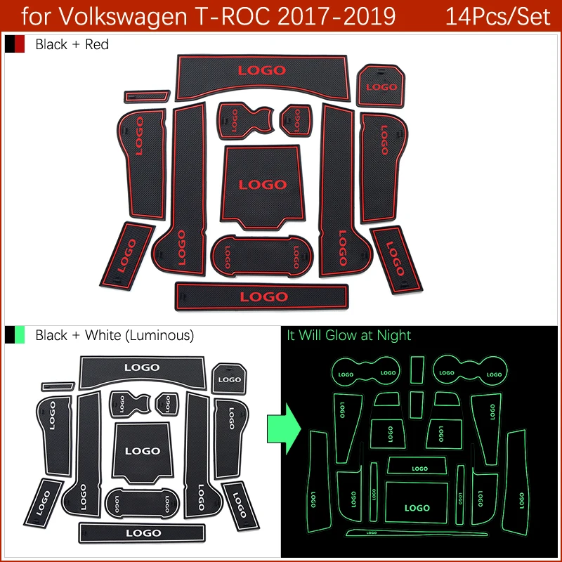 Для VW T ROC противоскользящая резиновая чашка подушка для двери паз коврик Volkswagen TROC
