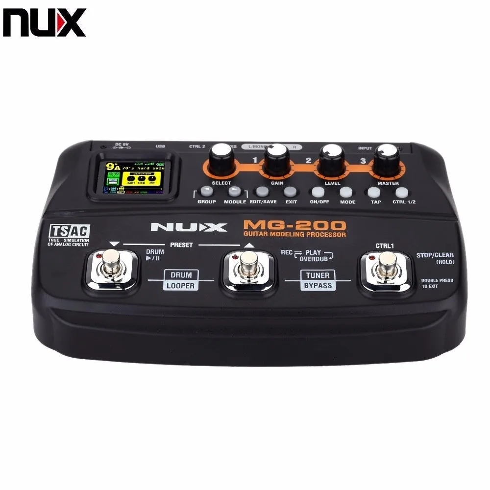 NUX MG-200 Гитарный процессор моделирования гитарный мульти-процессор эффектов с 55 эффектными моделями высшего качества