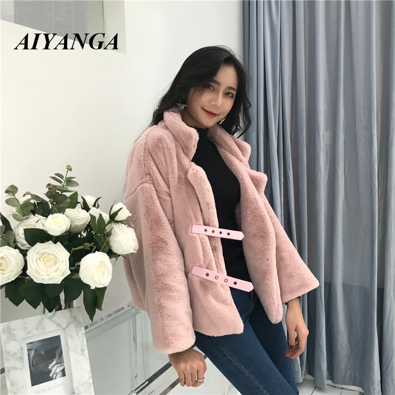 

Autumn Chic 2018 Faux Fur Coats Long Sleeve Thicken Warm Winter Jackets Overcoats Women Adjustable Waist Cardigans Outerwears