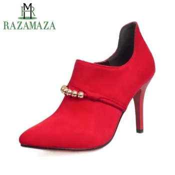 

ZALAVOR Lady Pointed Toe High Heel Shoes Women Beading Thin Heels Pumps Ladies Zipper Shoes Footwear Zapatos Mujer Size 33-43