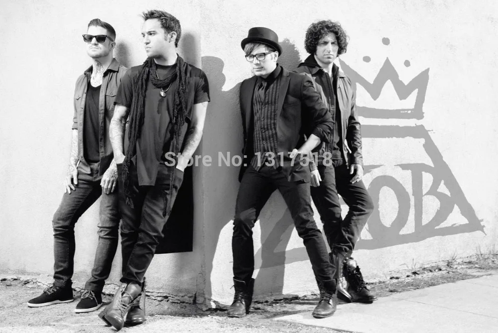 

Canvas Poster Silk Fabric Popular Poster Fall Out Boy Music Decorative Home Poster