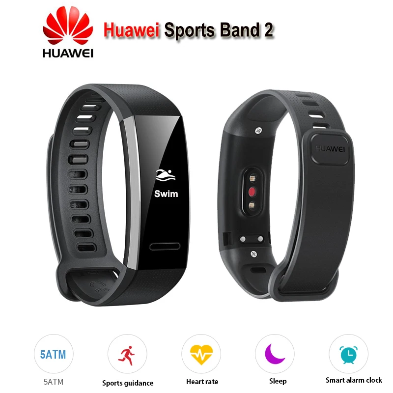 

Huawei Sports Band 2 Smart Wristband 5ATM 0.91" OLED Screen for Swimming Wristband with Heart Rate Monitoring Push message