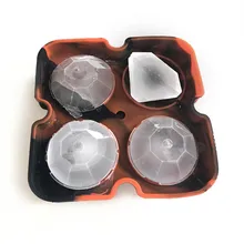 3D 4 шт. Алмазный силиконовый лоток для льда, форма для льда, форма для замороженного льда, вечерние принадлежности, форма для льда, аксессуары для бара