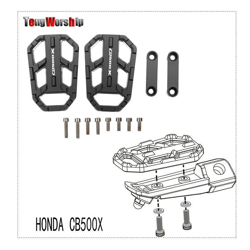 

TENGWORSHIP Motorcycle Accessories FOR HONDA CB500X CB500 X 2015-2016 CNC Aluminum Alloy Widened Pedals