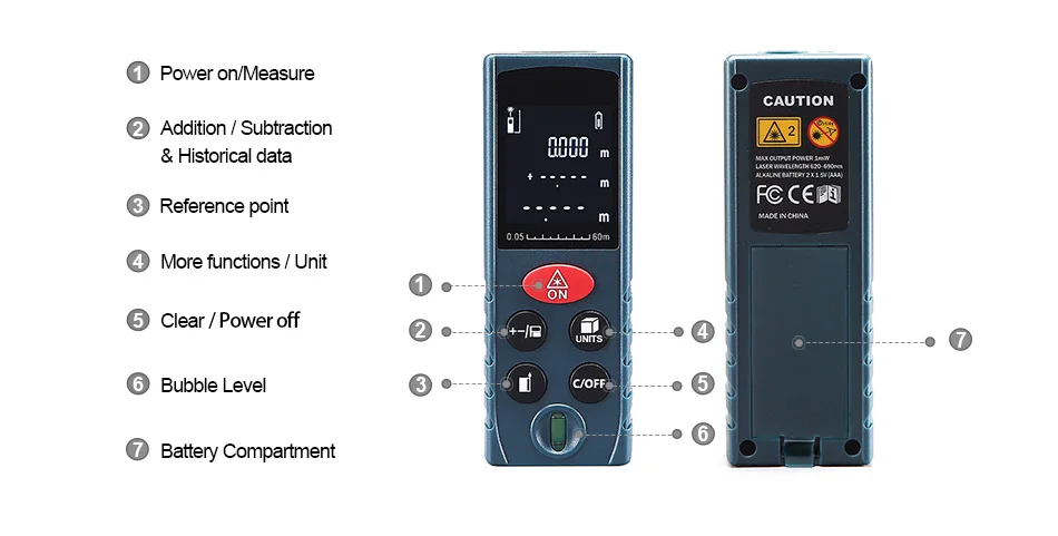 Лазерный дальномер DEKO LRD110 100 м цифровой двойной лазерный дальномер Расстояние/площадь/объем/по пифагору