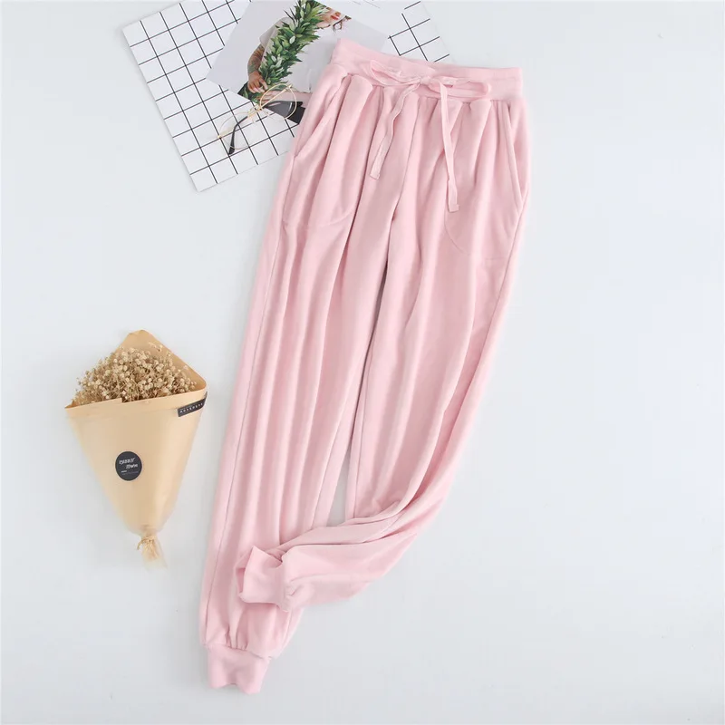 

Home Pants for Women Winter Flannel Pyjama Trousers Women Pajama Pants Lounge Wear Ladies Sleeping Pants Pink Navy Sleep Bottoms