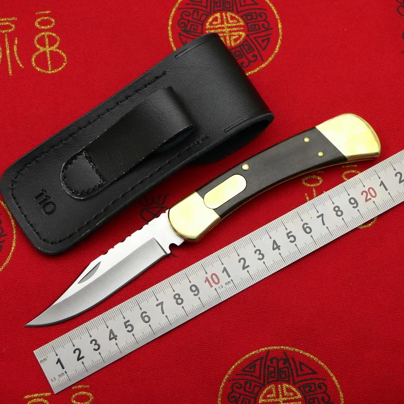 

LOVOCOO #Bu#CK110 brass + wooden handle 440C blade folding fruit knife hunting pocket outdoor EDC tool kitchen universal knife