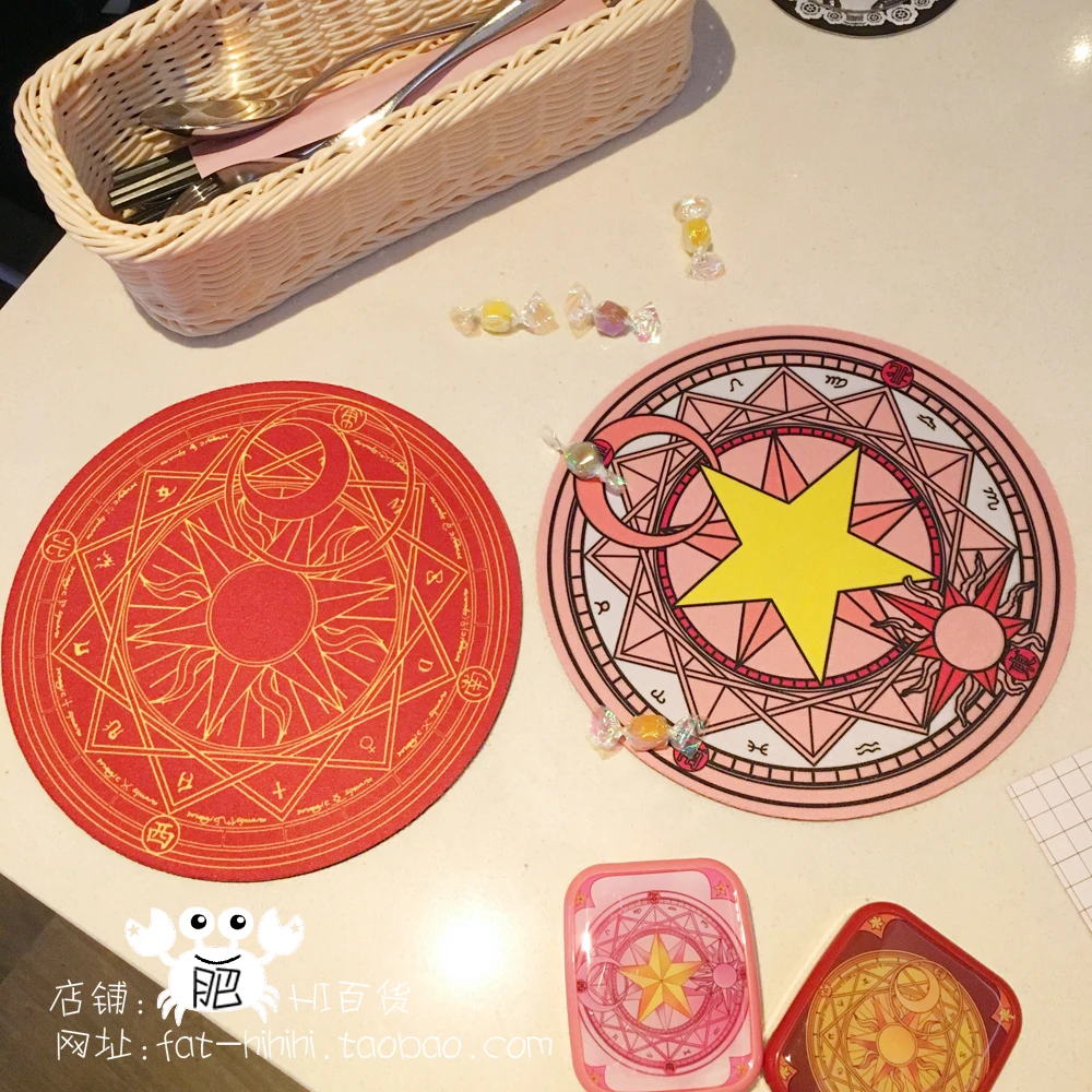 Волшебная карта Captor Cardcaptor Clow Clear Card Sakura Kinomoto Star Wand коврик для мыши круглый ковер