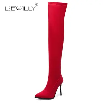 

Lsewilly Newest Women Over The Knee High Boots Winter Shoes Suprer Thin High Heel Shoes Woman Long Boots Big Size 31-50 S693