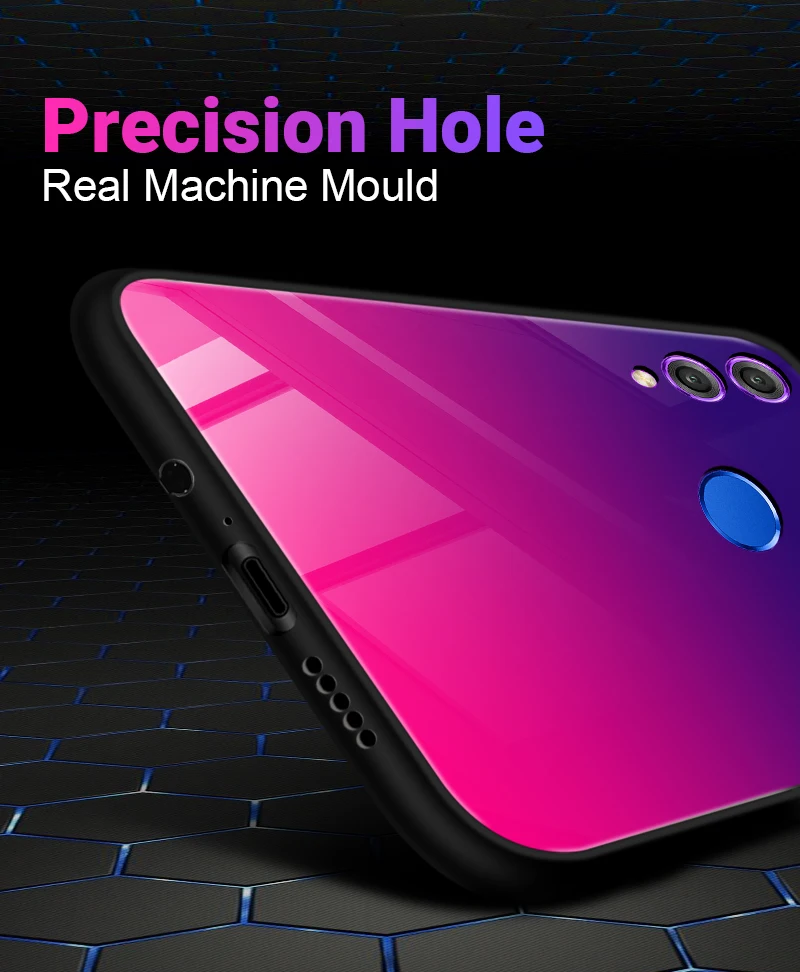 Gradient Glass Case For Huawei Honor 8X 9 Lite 10 Color Phone Case For Huawei P20 Lite P Smart Plus Nova 3i Luxury Cover Shell