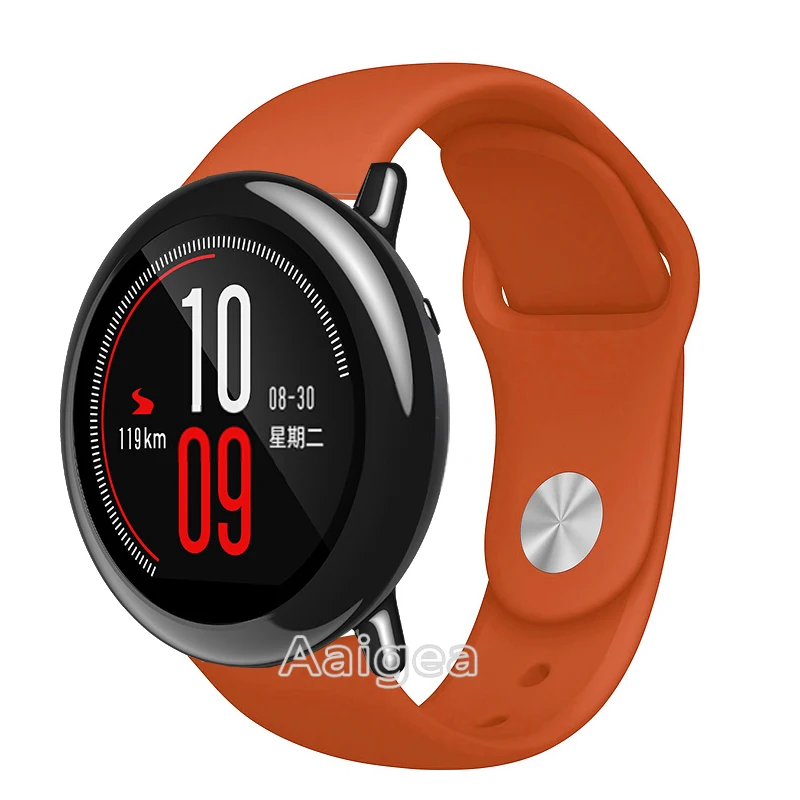 Цветной мягкий силиконовый ремешок для часов для Xiaomi Huami Amazfit Pace, умные часы, спортивный сменный Браслет, ремешок на запястье - Цвет ремешка: orange