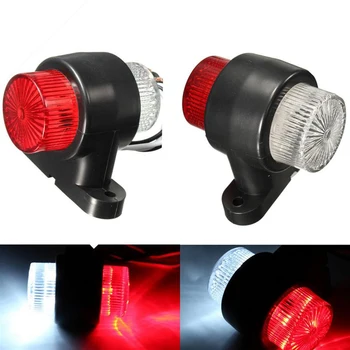 

1Pair Car LED Double Side Tail Lights Red White Stop Reverse Lamp for 12V 24V Truck Trailer Vehicle Warning Lamp