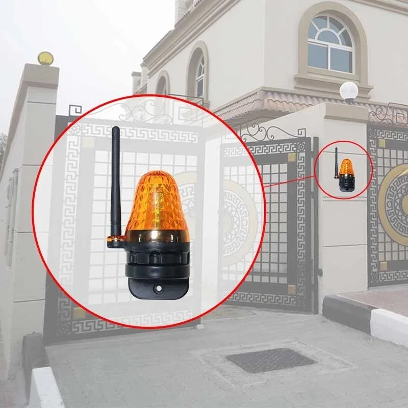 Universal 12V 220V outdoor LED Signal Alarm Light Strobe Flashing Emergency Warning Lamp wall mount for Automatic Gate Opener