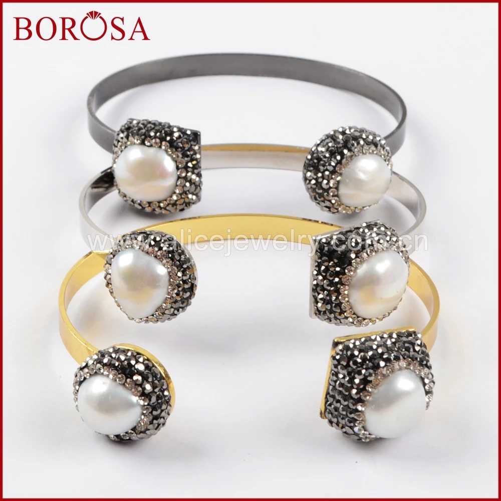 BOROSA 5 шт. оптовая продажа браслетов модные браслеты ручной работы со стразами и