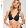 DOBREVA-Sujetador con aros y Push-Up para mujer, ropa interior de malla con encaje y tirantes anchos, talla grande ► Foto 3/6