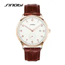 Sinobi relógios de pulso pulseira de couro dos homens clássicos de negócios causal homens genebra relógio de quartzo marca de luxo montres hommes l25