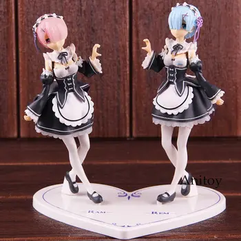 

Anime Re Zero Kara Hajimeru Isekai Seikatsu Figure Action Rem and Ram PVC Collectible Model Toy