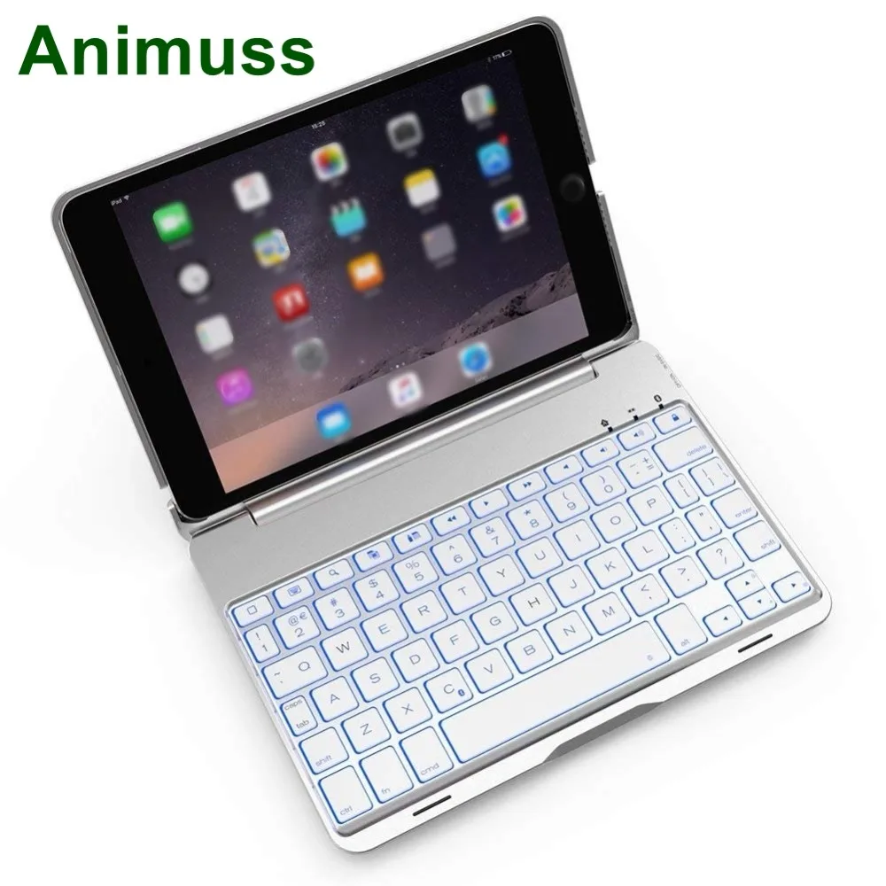 Чехол для iPad 6 го поколения с клавиатурой 7 цветов подсветкой elecfan/Bluetooth