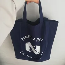 500 шт./партия сумки из хлопка под заказ Холщовая Сумка для покупок ручная и Наплечная Сумка темно-синяя флэш с цветным принтом продуктовая рекламная сумка