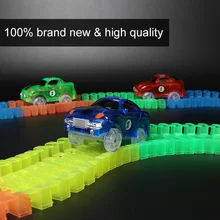 DIY универсальные аксессуары чудесные светящиеся гоночные дорожки изгиб Гибкая вспышка в темноте сборка гоночный автомобиль игрушка для трека для детей