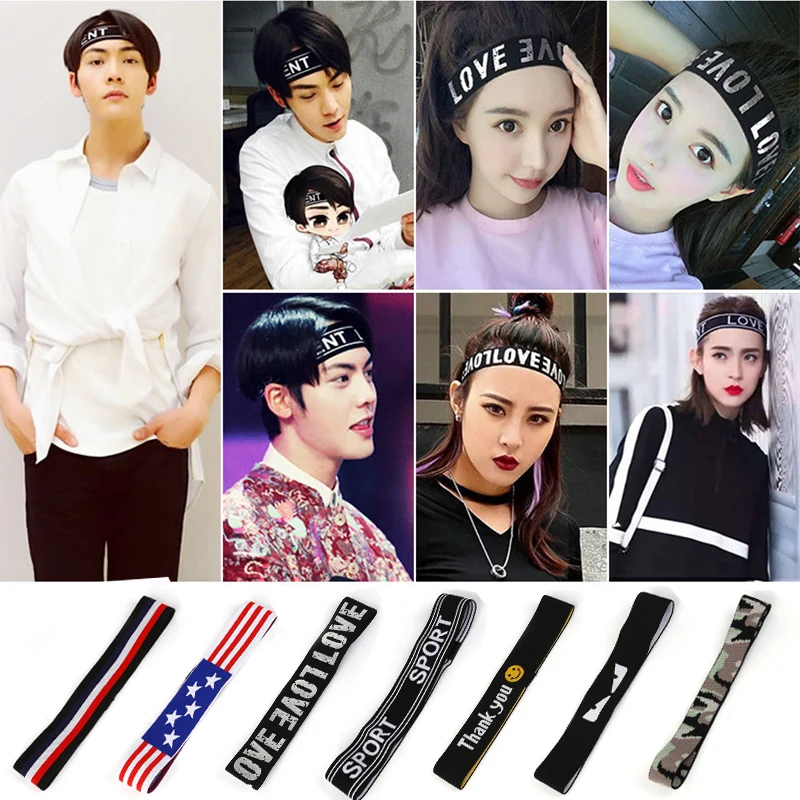 3-4cm width Fashion men Sports Yoga Elastic Hair Bands Scrunchy for Men Women haar hairbands Headband Hair Accessories for Girls