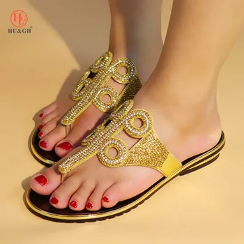 

2018 New Gold Summer Shoes Women Designer Shoes Women Luxury 2018 Nigerian Wedding Shoes Slip on Shoes for Women Low Heels Pumps