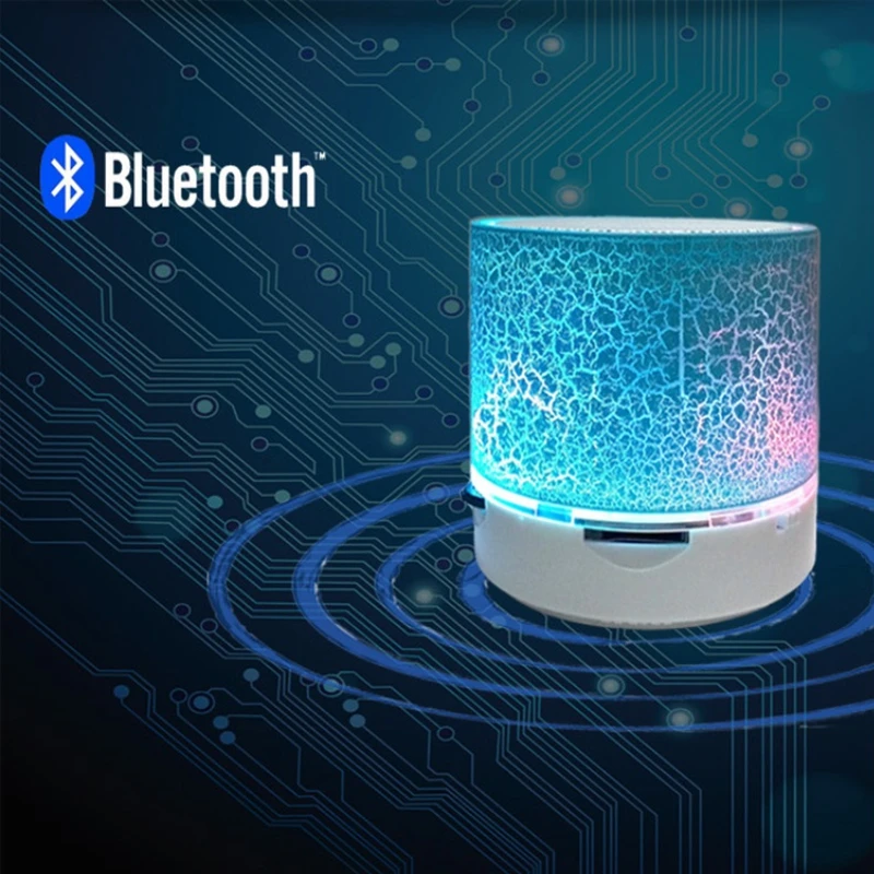 Новое поступление, портативные мини-колонки с bluetooth, вспышка, беспроводной, умный, без рук, светодиодный громкоговоритель, поддержка sd-карты для iPhone