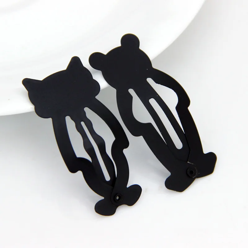 10 шт., детские украшения для волос, Корейская маленькая черная заколка, BB боковая заколка, Liuhai, заколка для девочек, мультяшная шпилька головной убор, украшения