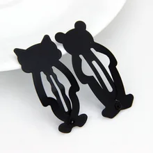 10 шт., детские украшения для волос, Корейская маленькая черная заколка, BB боковая заколка, Liuhai, заколка для девочек, мультяшная шпилька головной убор, украшения