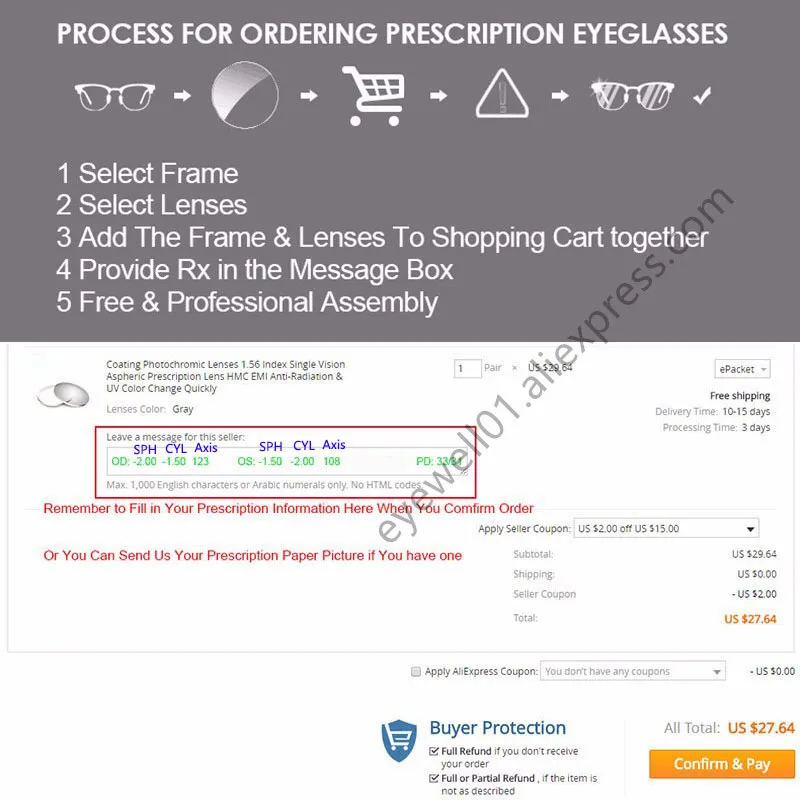 BCLEAR 1.56 Hard Scratch Spherical Prescription Lenses Optical Lens Diopter Myopia Reading Presbyopia nearsighted farsighted
