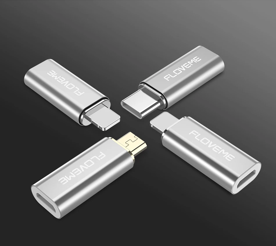 FLOVEME магнитные USB адаптеры для iPhone X 8 Путешествия Тип C микро разъемы для Sumsang LG huawei Xiaomi зарядные устройства кабели адаптер