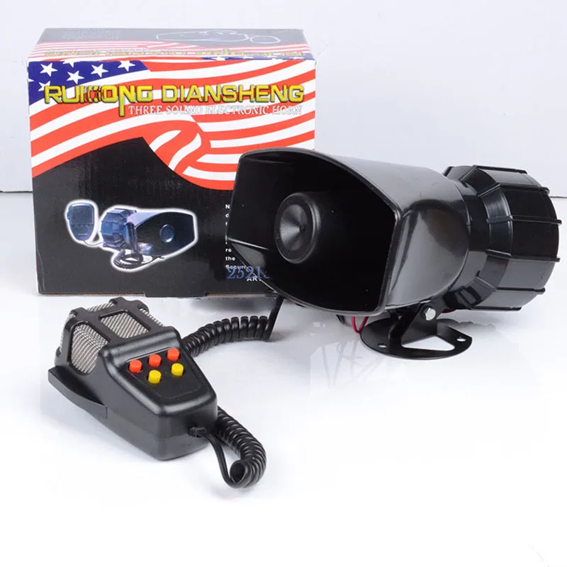 American police sirena 12v elettronico 6 suoni usa barca fbi ambulanza  corno autopompa noi