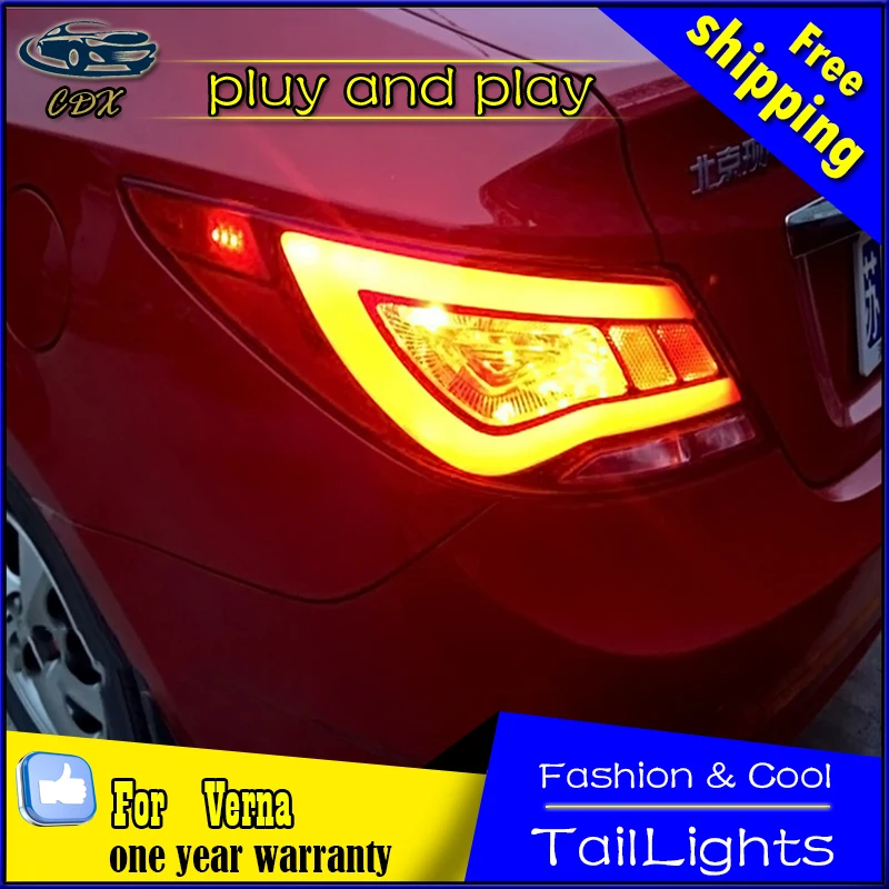Car Styling Tail Lamp for Hyundai Solaris Tail Lights 2011 2015 Verna
