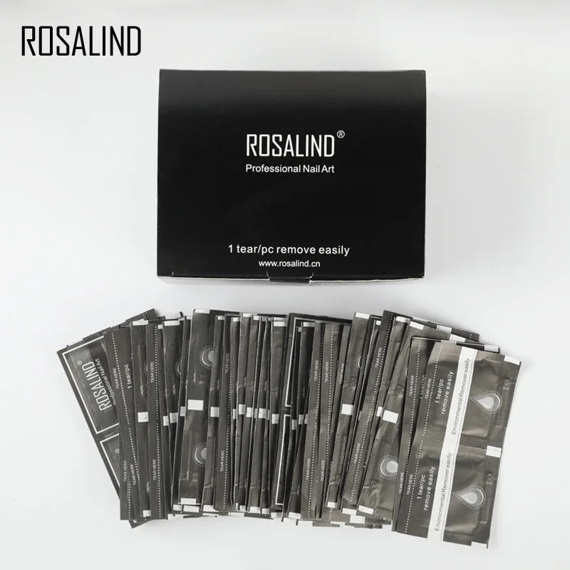 Средство для удаления лака ногтей ROSALIND 100% дюймов безворсовые салфетки дизайна