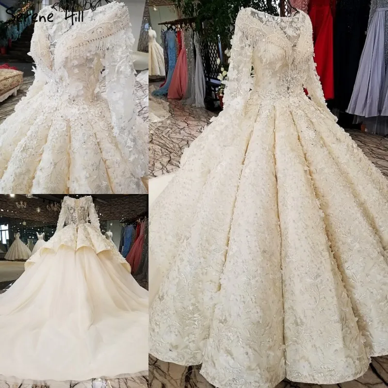 Роскошное изысканное пикантное свадебное платье с длинными рукавами, цветы, отделка бисером, высококачественное модное винтажное свадебное платье, настоящая фотография