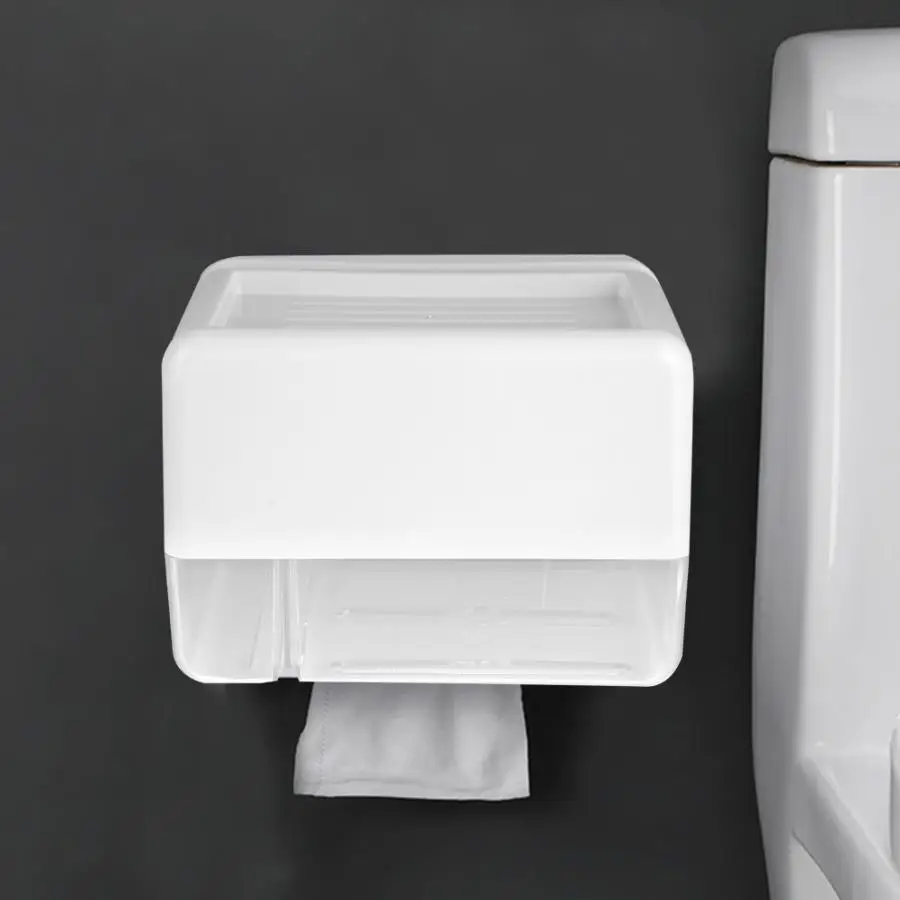 

Waterproof Tissue Toilet Paper Holder w/ Shelf Wall Mounted Toilet Paper Box Napkin Dispenser Organizer Bathroom Accessories