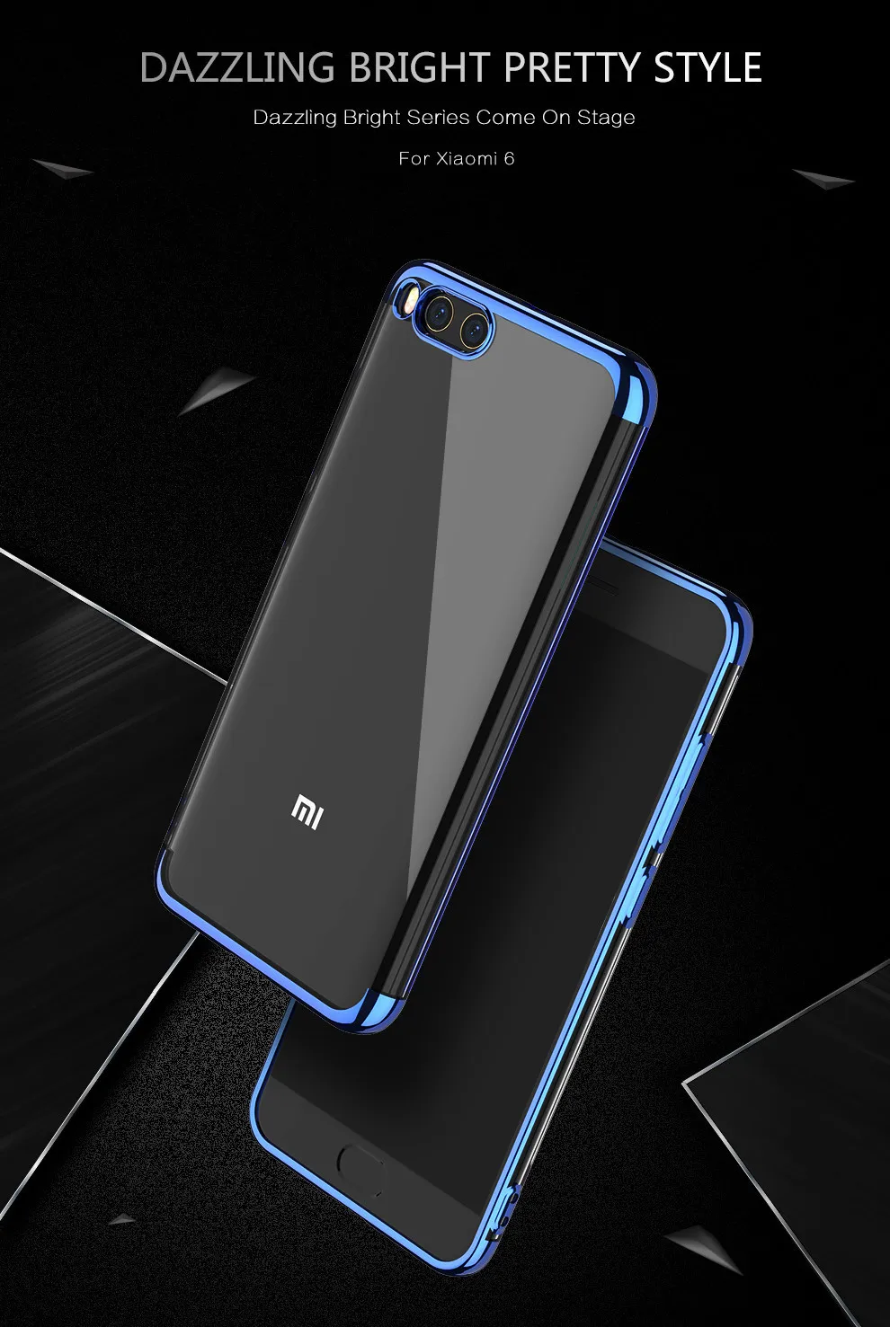 FLOVEME Luxury Plating TPU Silicon Phone Case For Xiaomi mi 6 Coque Gold Plated Ultra Slim Transparent Cover Case For Xiaomi mi6 (2)
