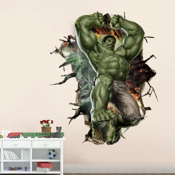 

Free Shipping DIY Gift 3D Avengers Hulk Peel Wall Sticker Decal Wallpaper Mural Art Decor Kids Room