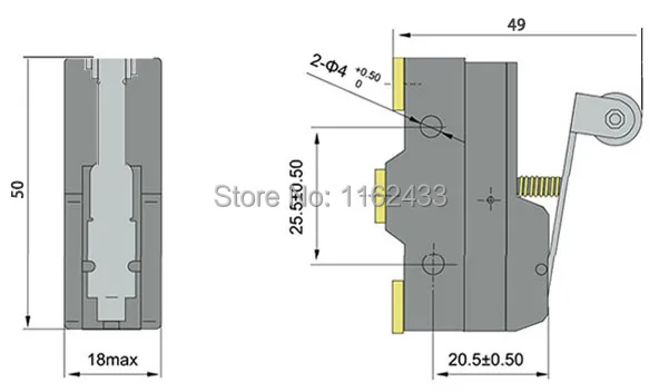 LXW5-11G2 micro switch drawiing
