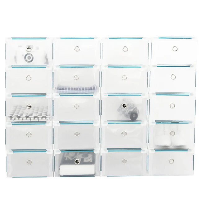 3PCS /4PCS Eco-Friendly Shoe Storage Box Case Transparent Plastic Rectangle Shoes Organizer Thickened drawer
