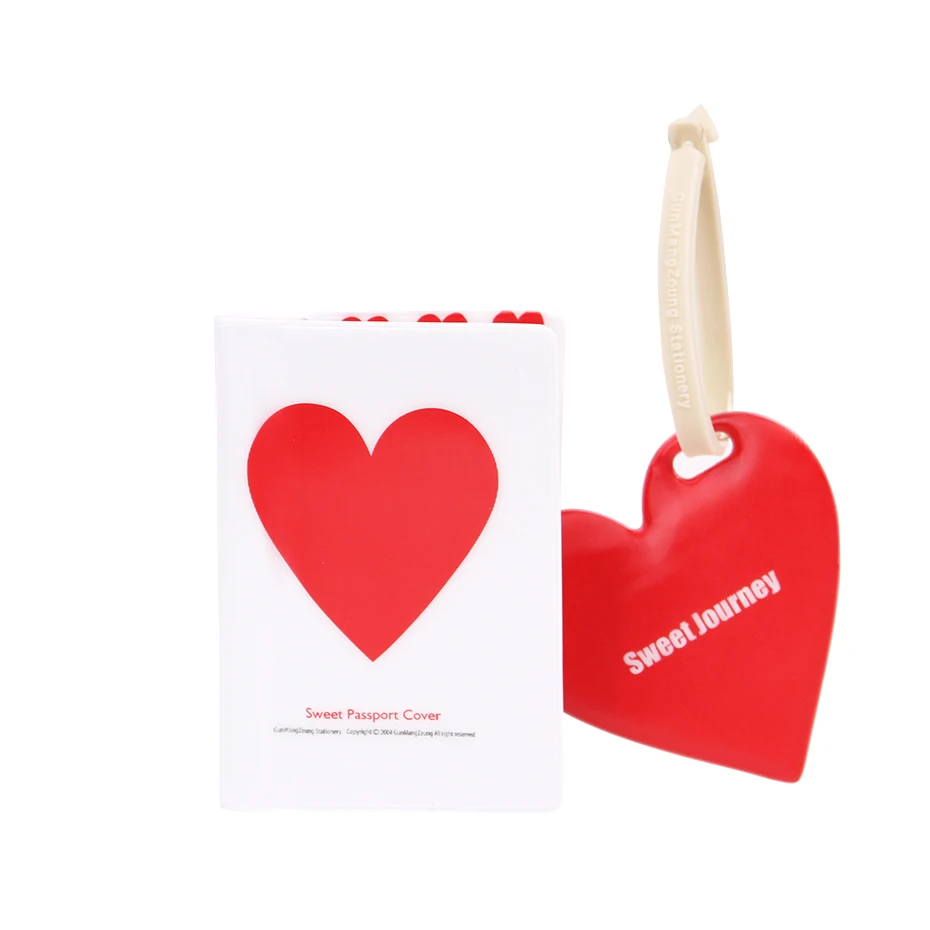 Корейский стиль обложка для паспорта держатель паспорта креативный багажная бирка силиконовый ремешок любовь Облака Стиль s - Цвет: Red Heart