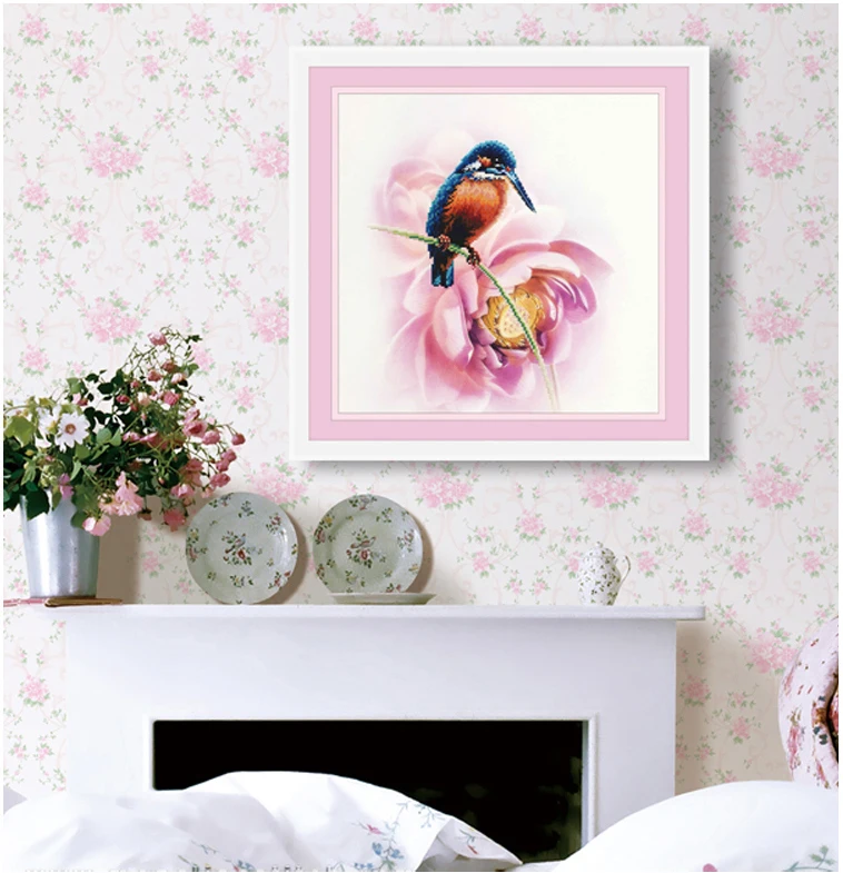 

Needlework DIY Cross stitch,kit For Embroidery set,Peony Flower Floral bird animal pattern Count Cross-Stitch kit wedding