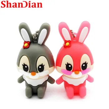 

SHANDIAN promotion rabbit Flash Memory Card USB 4GB 16GB 32GB 64GB USB USB creativo Fashion photography gift