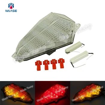 

waase Rear Taillight Tail Brake Turn Signals Blinker Indicator Integrated Led Light Clear For 2006 2007 YAMAHA YZF R6 RJ11