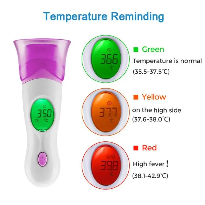Новорожденный детский лоб термометр Многофункциональный ЖК-экран цифровой ушной термометр для измерения температуры инфракрасный датчик термометр - Цвет: 12x4.5x4cm 03