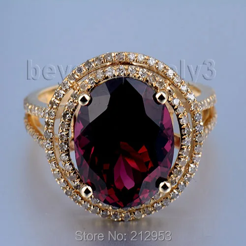 Женское кольцо из желтого золота с гранатом 11x13 мм|ring for|rings for womenring ring |
