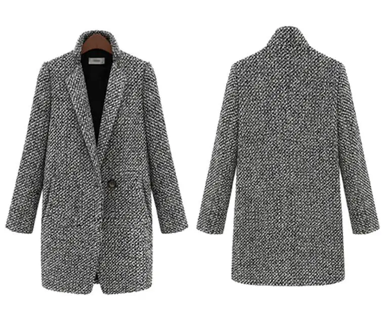 Зимнее женское длинное шерстяное и Смешанное Женское пальто, модное повседневное женское элегантное пальто, верхняя одежда с длинным рукавом