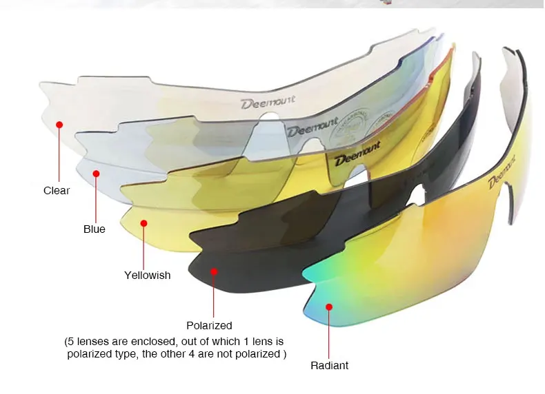 Deemount велосипедные поляризованные очки для велосипедной езды, солнцезащитные очки, 5 линз, MTB велосипедные очки, очки для мотоцикла, солнцезащитные очки для близорукости